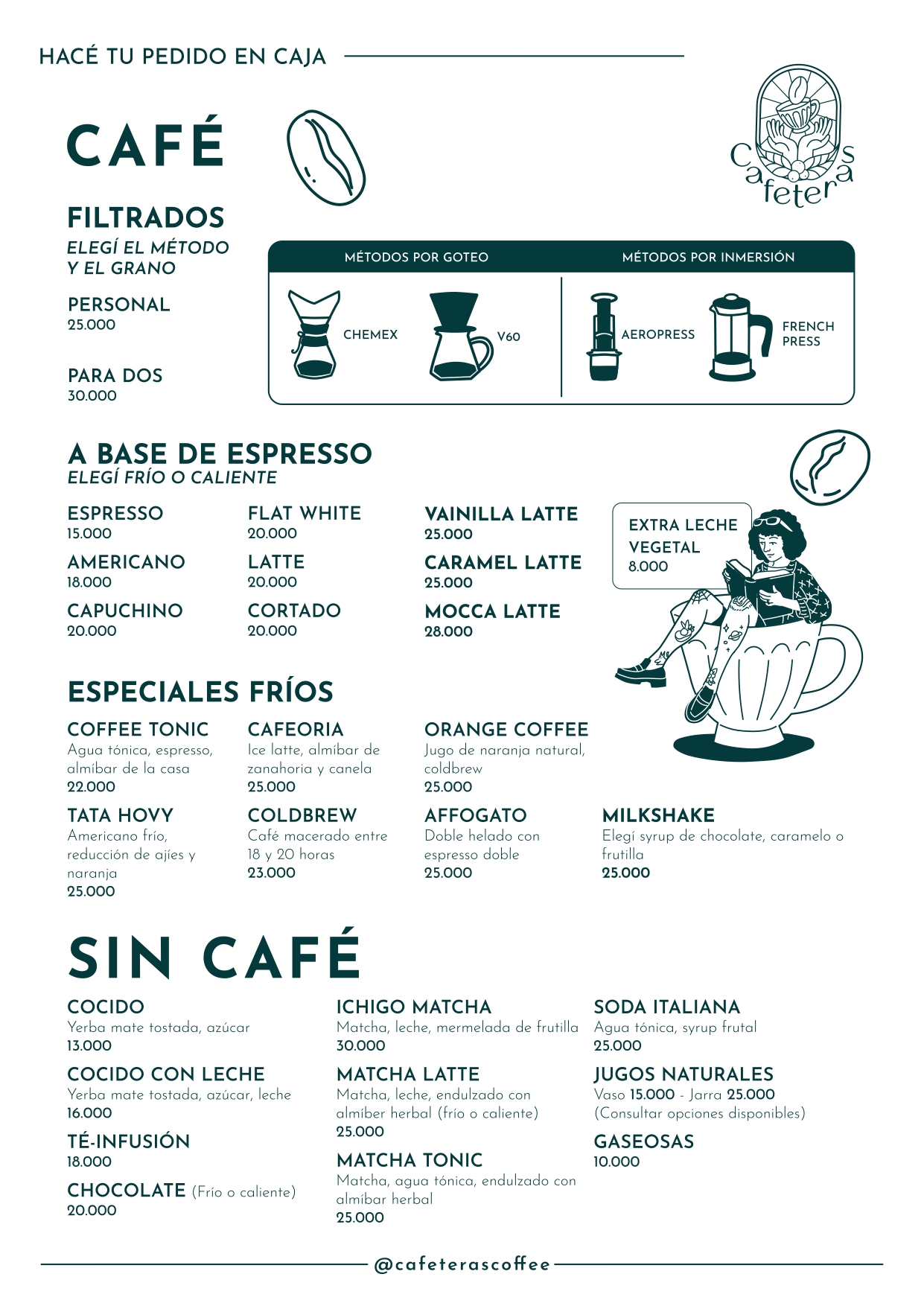 Carta oficial de café de Cafeteras Coffee